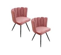 - Lot de 2 Chaises design effet velours Ariel - Rose - Ariel