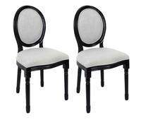 Chaise - Home Deco Factory - Eleonor - Tissu - Noir Et Gris