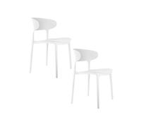 Leitmotiv - Lot de 2 chaises design Fain - Blanc - Fain blanc G