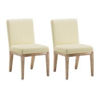 Lot de 2 Chaises - Design Rétro Élégant, Dossier Haut, Structure en Bois Robuste, Confort Classique pour Cuisine - beige