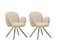 Fauteuil en tissu côtelé Stockholm (Lot de 2) crème