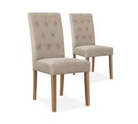 Lot de 2 Chaises Design Tissu "Charmly" 99cm Beige