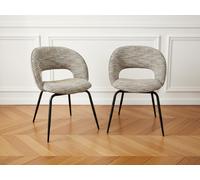 Lot de 2 chaises DOMI tissu chiné BOBOCHIC Gris