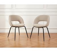 Lot de 2 chaises DOMI tissu texturé beige BOBOCHIC Beige