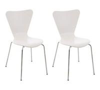 Lot de 2 chaises empilables Calisto , Blanc Blanc G
