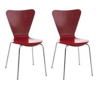 Lot de 2 chaises empilables Calisto , Rouge Rouge G