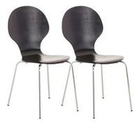 Lot de 2 chaises empilables en bois Diego , Noir Noir G
