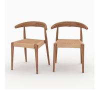 Lot de 2 chaises en bois de teck et cordage type loom - Alia - Rendez-Vous Déco