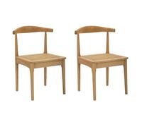 Lot de 2 Chaises en Bois ""Japan"" 70cm Naturel