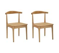 Lot de 2 Chaises en Bois "Japan" 70cm Naturel