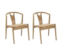 Lot de 2 Chaises en Bois ""Japon"" 76cm Naturel