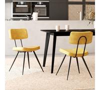 Lot de 2 chaises en cuir synthétique jaune - texas