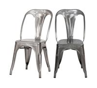 Lot de 2 chaises en métal chromé - Indus - Rendez-Vous Déco