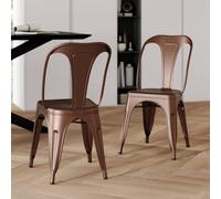 Lot de 2 chaises en métal cuivre - indus