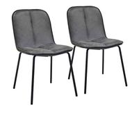 Lot de 2 chaises en métal et textile enduit grises - Oviala