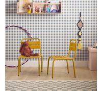 Lot de 2 chaises en métal pour enfant jaune TU