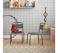 Lot de 2 chaises en métal pour enfant kaki TU