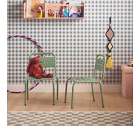 Lot de 2 chaises en métal pour enfant vert clair TU