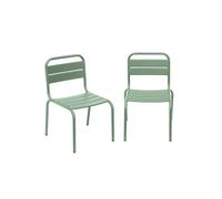 sweeek - Lot de 2 chaises en métal Vert Clair pour Enfant. Salon de Jardin Enfant