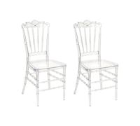 Lot de 2 Chaises en Plastique Salle à Manger Inspiration Vintage Transparent Men