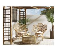 Lot de 2 chaises en rotin clair FLORENTINE
