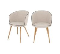 Lot de 2 chaises en tissu beige - Chiara - Rendez-Vous Déco