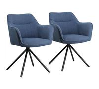 Lot de 2 chaises en tissu bleu DANNA