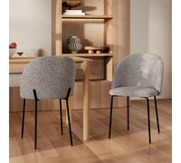 Lot de 2 chaises en tissu chiné gris clair - karl
