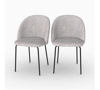 Lot de 2 chaises en tissu chiné gris clair - Karl - Maison Pavane