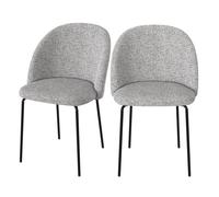 Lot de 2 chaises en tissu chiné gris clair - Karl - Rendez-Vous Déco