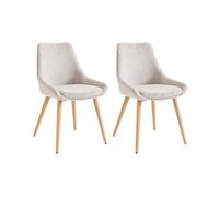 Lot de 2 chaises en tissu et hêtre - Beige - MASURIE Beige