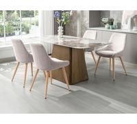 Lot de 2 chaises en tissu et hêtre - Beige - MASURIE