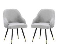 Habitat et Jardin Lot de 2 chaises en Tissu Harmony - 54 x 57 x 90 cm - Beige