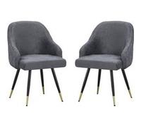 Habitat et Jardin Lot de 2 chaises en Tissu Harmony - 54 x 57 x 90 cm - Gris