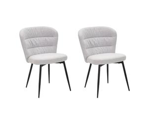 Lot de 2 Chaises en Tissu "Losanna" 85cm Gris