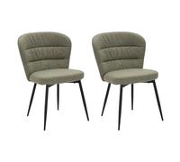 Lot de 2 Chaises en Tissu "Losanna" 85cm Vert