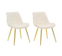 Lot de 2 chaise paris prix exterieur non empilable non pliable H. 79 cm en metal beige