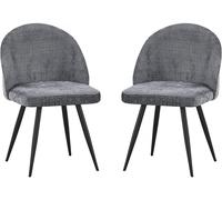 Lot de 2 chaises en tissu "Samuel" - 53 x 51 x 82 cm - Gris