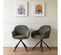 Lot de 2 chaises en tissu vert saffi