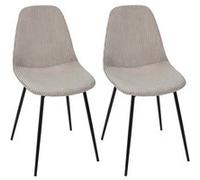 AMORY - Lot de 2 chaises en velours côtelé coloris taupe - Altobuy Gris G