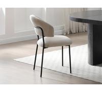 Lot de 2 chaises en velours côtelé et métal noir - Beige - ALAYIS