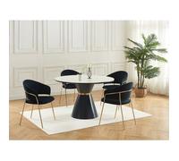 Lot de 2 chaises en velours et métal doré - Noir - MADOLIA de Pascal MORABITO