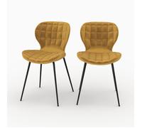 Lot de 2 chaises en velours jaune curry - Mazzia - Rendez-Vous Déco