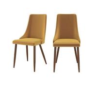 Lot de 2 chaises en velours jaune moutarde - Vinni - Rendez-Vous Déco