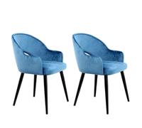 Lot de 2 Chaises en Velours "Joris" 77cm Bleu