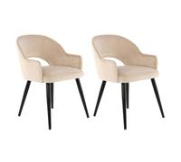 Lot de 2 Chaises en Velours "Joris" 77cm Champagne