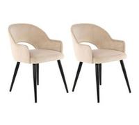 Lot de 2 Chaises en Velours "Joris" 77cm Champagne