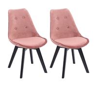 Lot De 2 Chaises En Velours Nora Roses Avec Coussin Rose