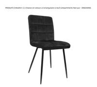 Lot de 2 chaises en velours rectangulaires à 9 compartiments - DINGXIANG
