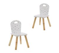 Lot de 2 Chaises enfant Douceur Blanche étoiles grises